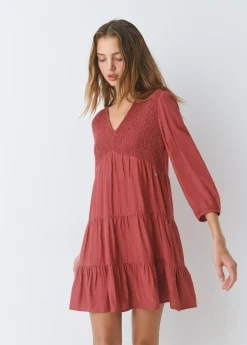 Vestidos Y Monos*Brownie Vestido corto liso Teja