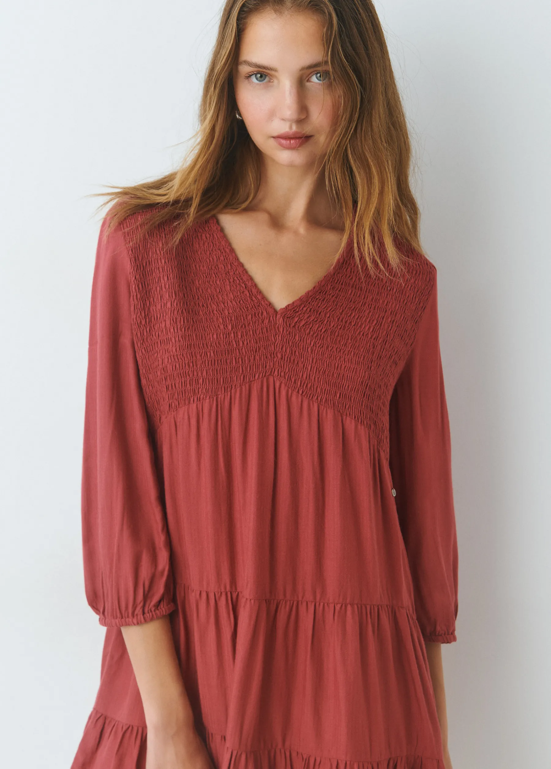 Vestidos Y Monos*Brownie Vestido corto liso Teja