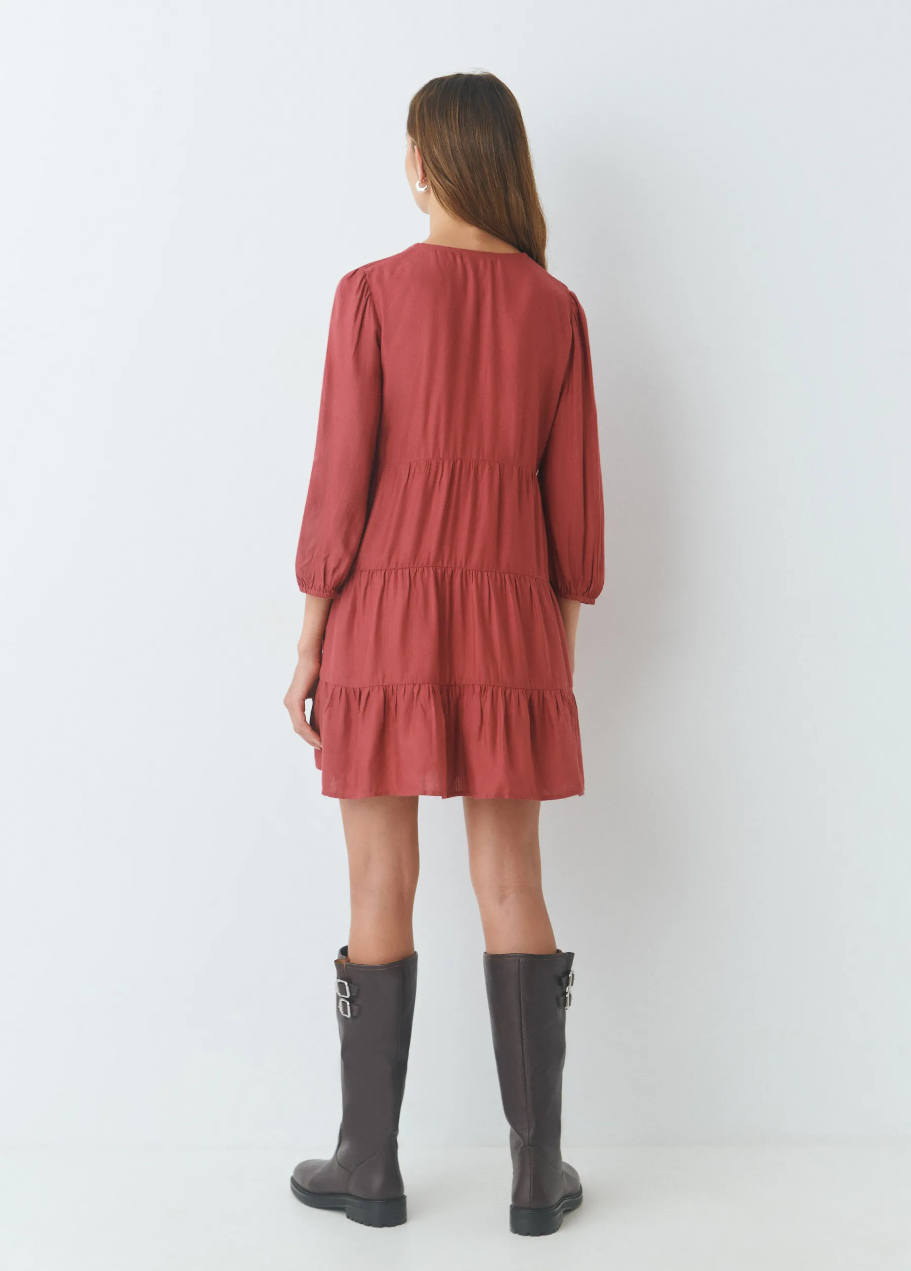 Vestidos Y Monos*Brownie Vestido corto liso Teja