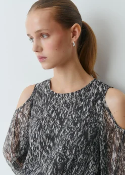 Vestidos Y Monos*Brownie Vestido cut out brillo estampado Gris