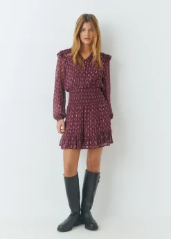 Vestidos Y Monos|Total Look*Brownie Vestido estampado sello indio Berenjena