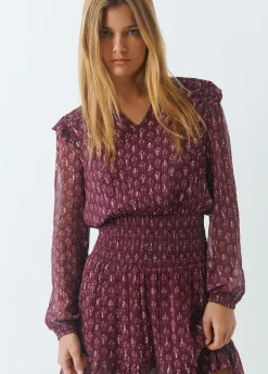 Vestidos Y Monos|Total Look*Brownie Vestido estampado sello indio Berenjena