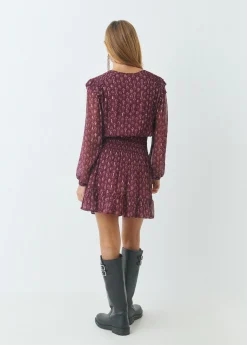 Vestidos Y Monos|Total Look*Brownie Vestido estampado sello indio Berenjena