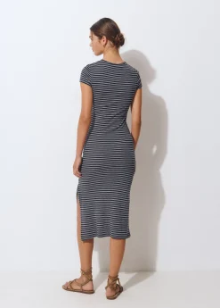 Vestidos Y Monos*Brownie Vestido largo rayas manga corta Azul