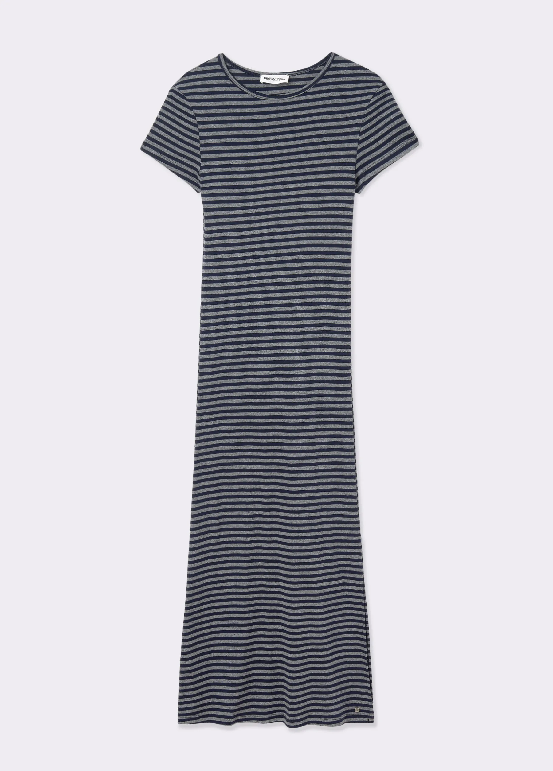 Vestidos Y Monos*Brownie Vestido largo rayas manga corta Azul