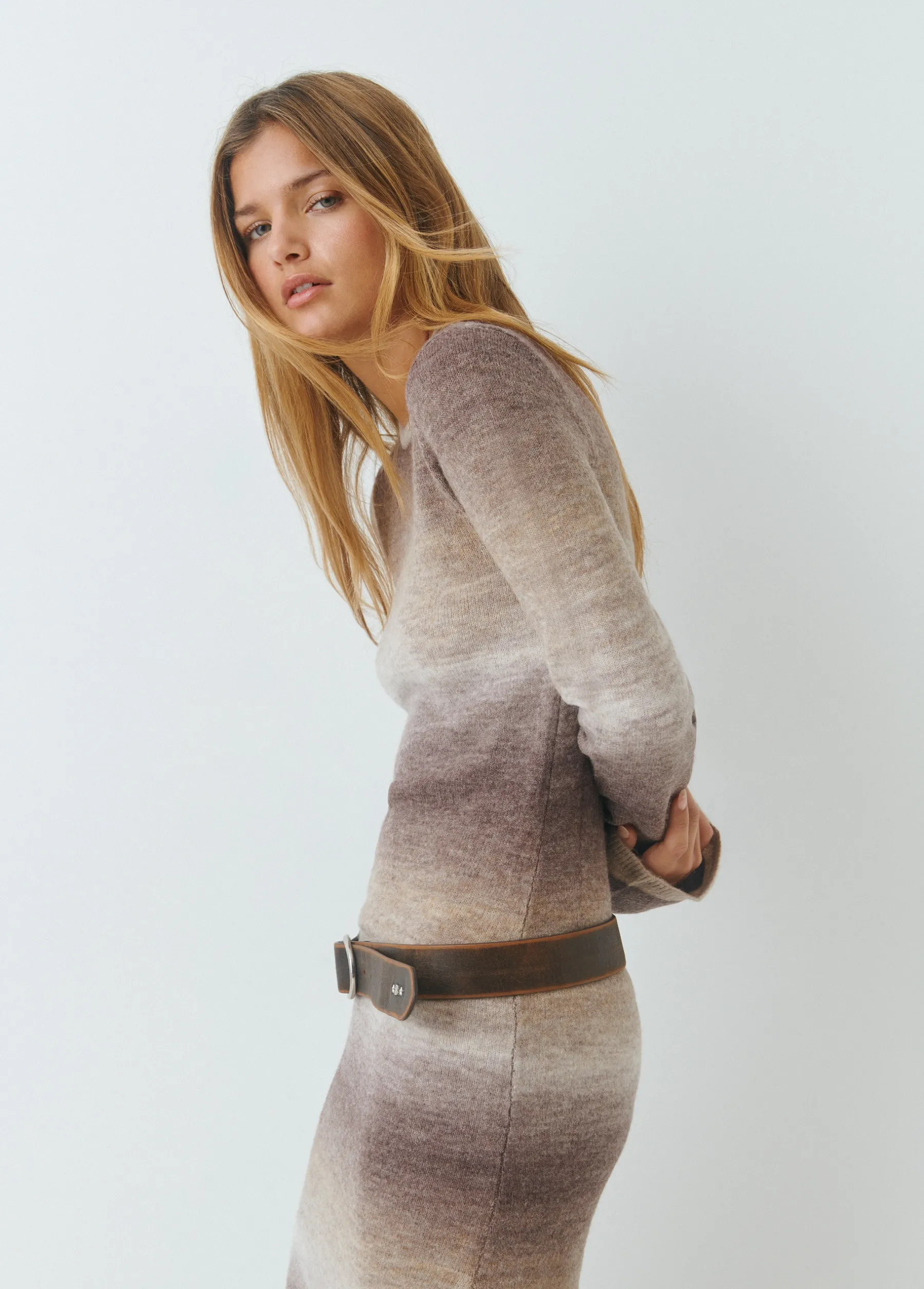 Vestidos Y Monos|Punto*Brownie Vestido largo space dyed Marron