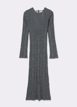 Vestidos Y Monos|Punto*Brownie Vestido manga larga hilo metalizado Grisoscuro