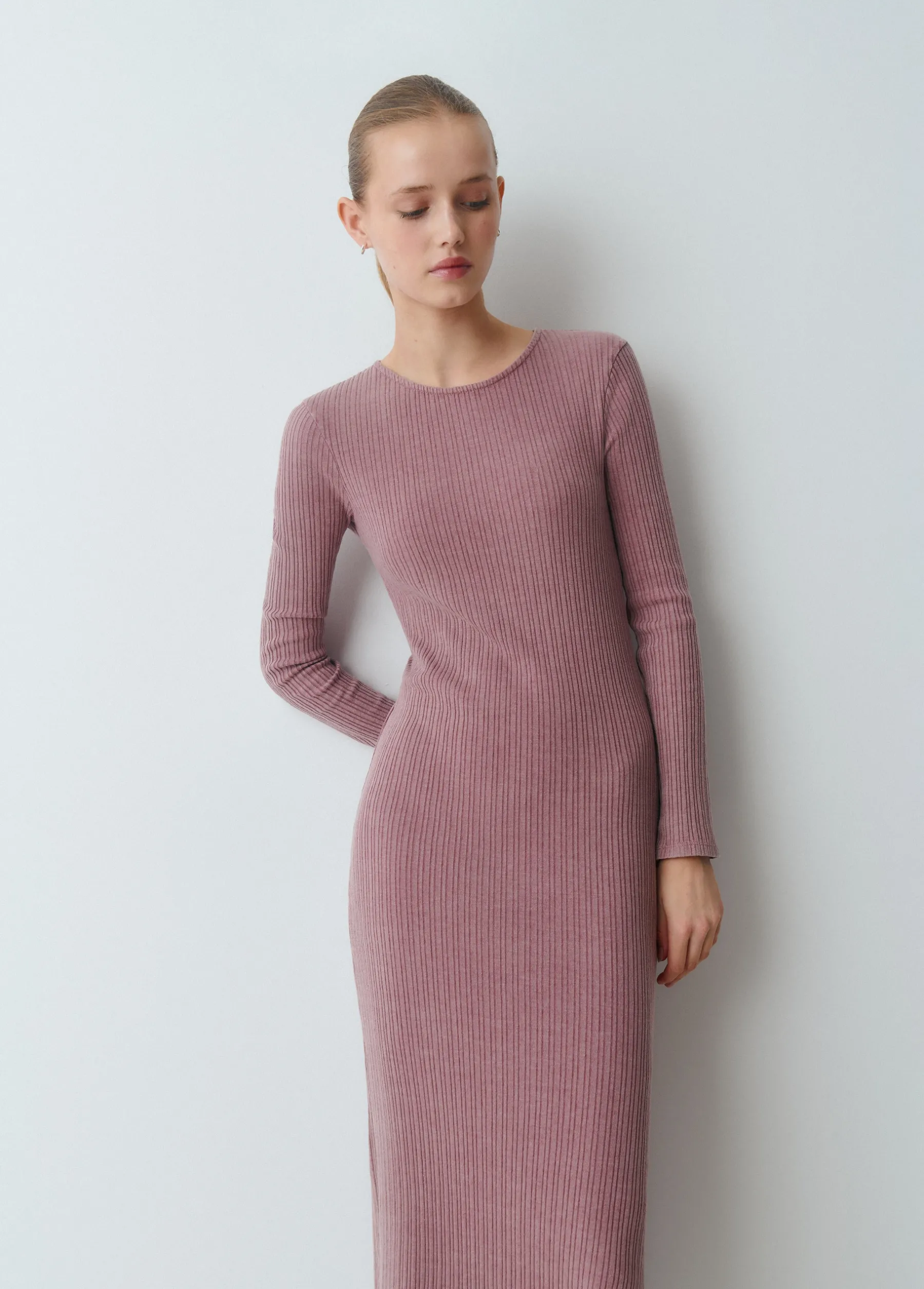 Vestidos Y Monos*Brownie Vestido midi canalé Rosado