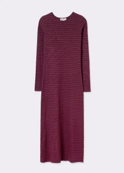 Vestidos Y Monos*Brownie Vestido midi rib raya tejida Berenjena