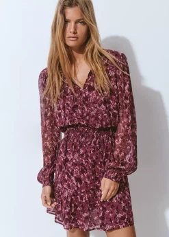 Vestidos Y Monos|Total Look*Brownie Vestido smock cintura estampado brillo Berenjena