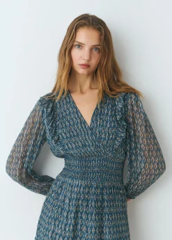 Vestidos Y Monos*Brownie Vestido smock cintura sello indio brillo